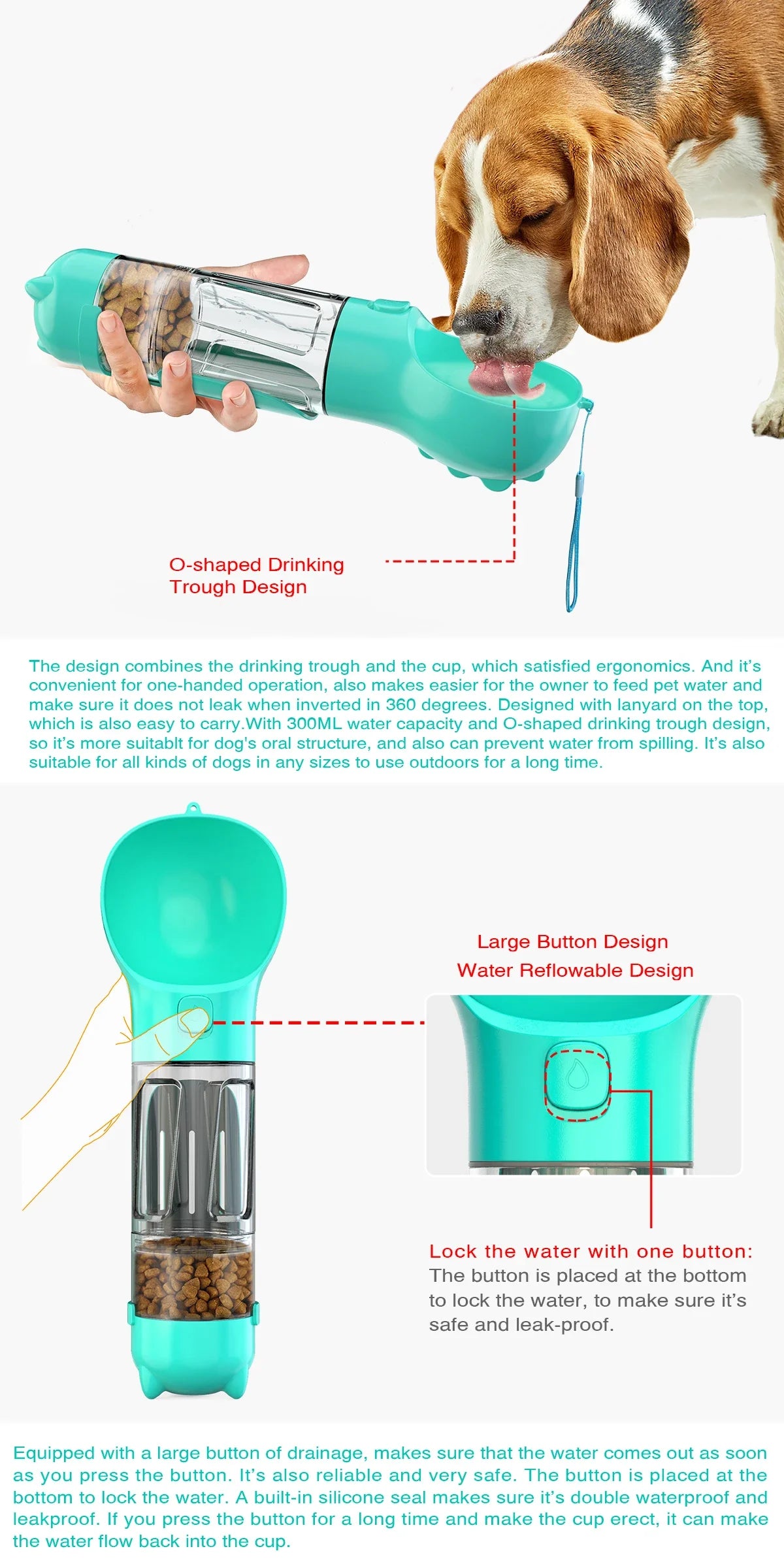 Portable Water Bottle - 3 in 1